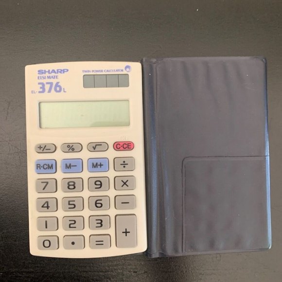 Sharp Elsi Mate EL-376LB 8- Digit Electronic Calculator EL-376L Twin Power - Picture 1 of 4